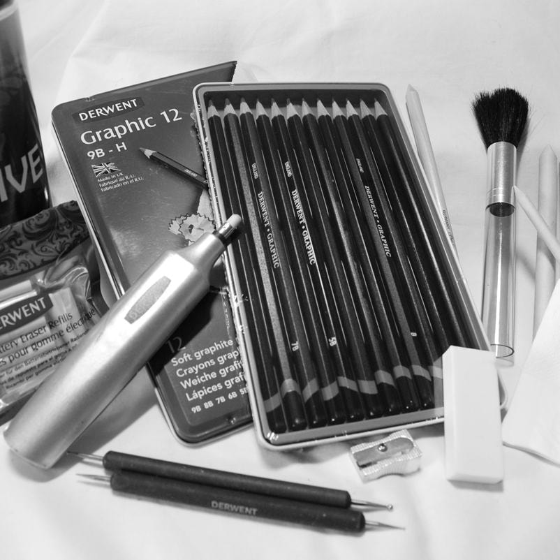 Tools for the Graphite Pencil artist and a helpful guide for the novice